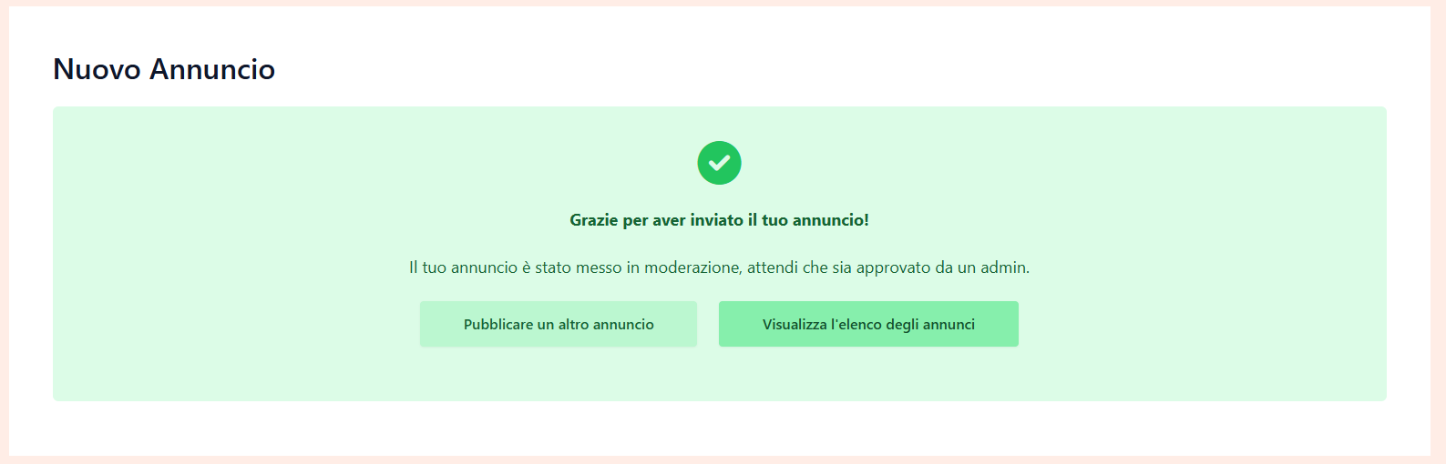 Annuncio Pubblicato